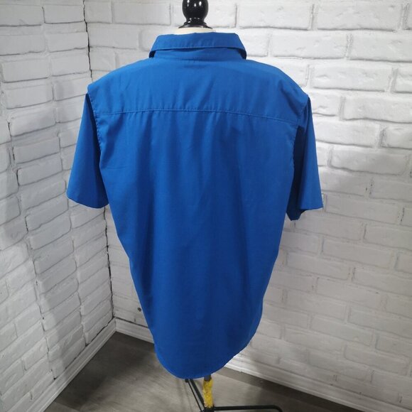 Columbia Omni-Wick Men's Size XL Royal Blue Button Front Shirt - Picture 2 of 11